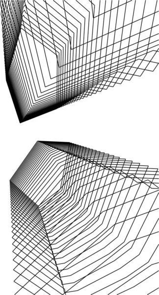 Abstracte Tekenlijnen Architectonisch Kunstconcept Minimale Geometrische Vormen — Stockvector