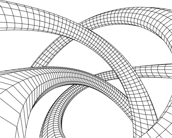 Abstrakcyjne Linie Rysunku Koncepcji Sztuki Architektonicznej Minimalne Kształty Geometryczne — Wektor stockowy