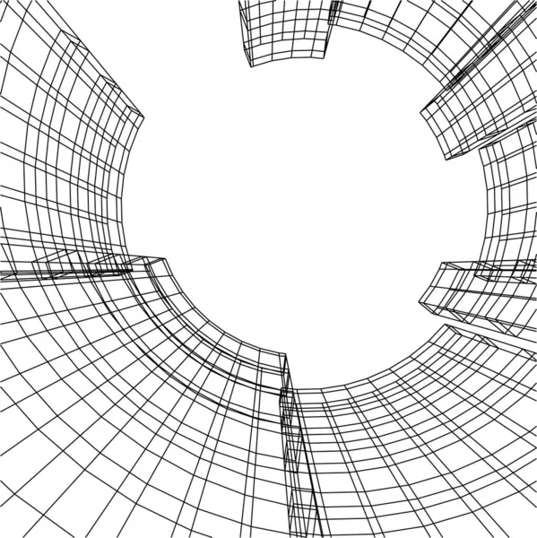 Linee Disegno Astratte Nel Concetto Arte Architettonica Forme Geometriche Minime — Vettoriale Stock