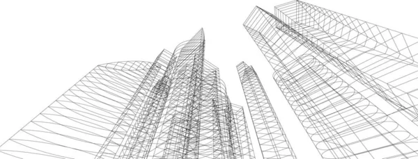 Linhas Abstratas Desenho Conceito Arte Arquitetônica Formas Geométricas Mínimas — Vetor de Stock