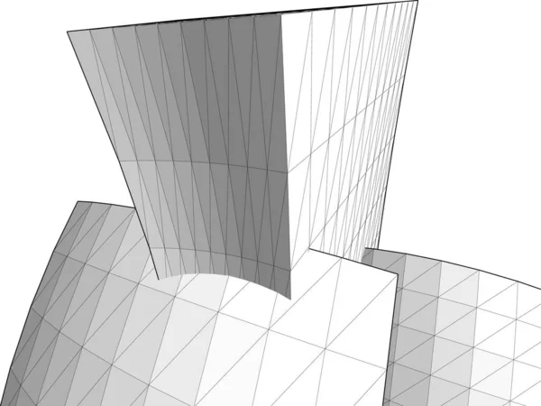 Lignes Dessin Abstraites Dans Concept Art Architectural Formes Géométriques Minimales — Image vectorielle