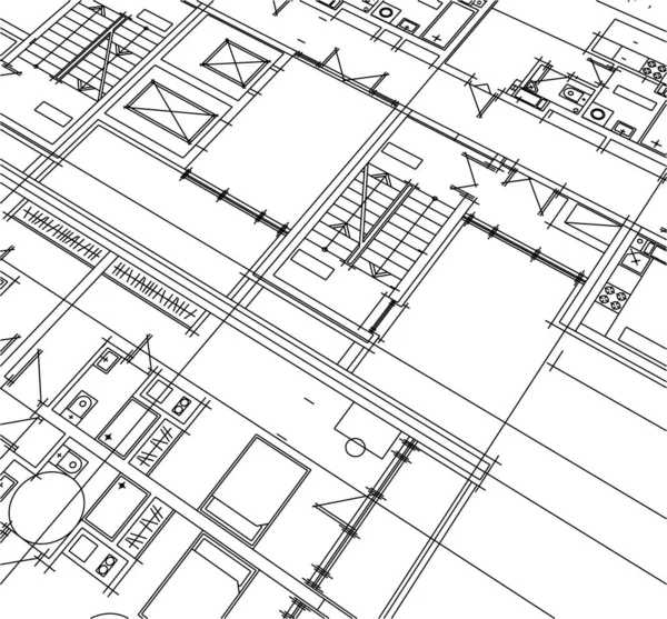 Abstrakta Teckningslinjer Arkitektonisk Konst Koncept Minimala Geometriska Former — Stock vektor