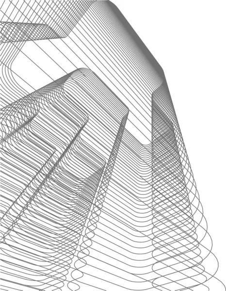 Abstraktní Kreslicí Čáry Architektonickém Pojetí Minimální Geometrické Tvary — Stockový vektor