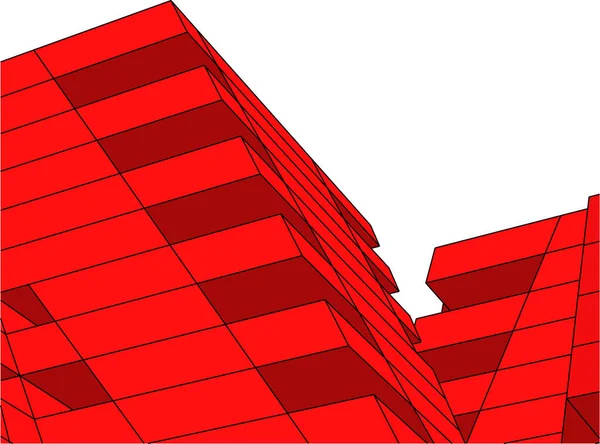 Líneas Abstractas Dibujo Concepto Arte Arquitectónico Formas Geométricas Mínimas — Archivo Imágenes Vectoriales