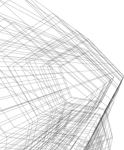 Abstrakcyjne Linie Rysunku Koncepcji Sztuki Architektonicznej Minimalne Kształty Geometryczne — Wektor stockowy