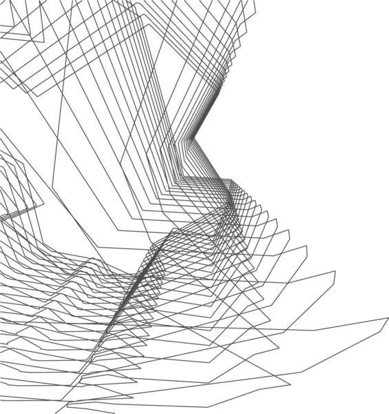 Абстрактные Чертежи Архитектурном Искусстве Минимальные Геометрические Формы — стоковый вектор