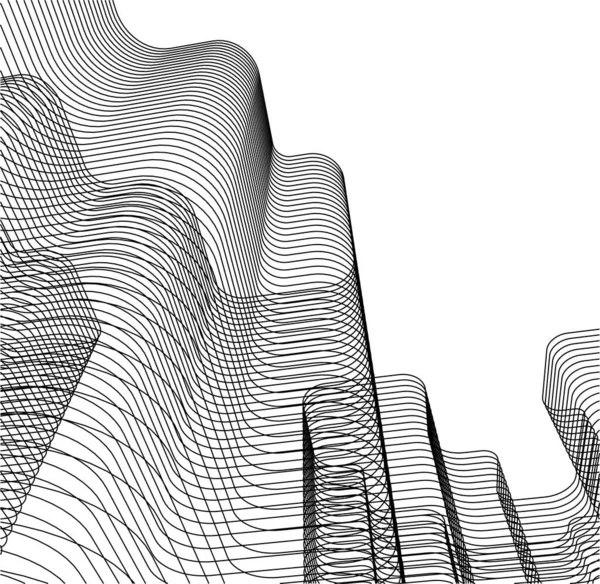 Lignes Dessin Abstraites Dans Concept Art Architectural Formes Géométriques Minimales — Image vectorielle