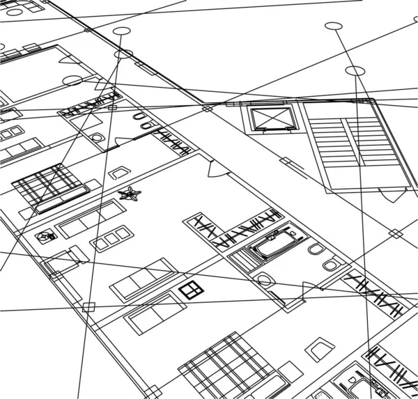 Архитектурное Построение Иллюстрации Фоне — стоковый вектор