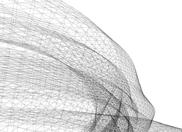 Linhas Abstratas Desenho Conceito Arte Arquitetônica Formas Geométricas Mínimas — Vetor de Stock