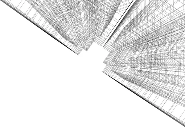 Linhas Abstratas Desenho Conceito Arte Arquitetônica Formas Geométricas Mínimas —  Vetores de Stock