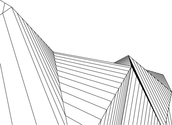 Formas Geométricas Mínimas Linhas Arquitetônicas — Vetor de Stock