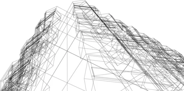 Abstraktní Kreslicí Čáry Architektonickém Pojetí Minimální Geometrické Tvary — Stockový vektor