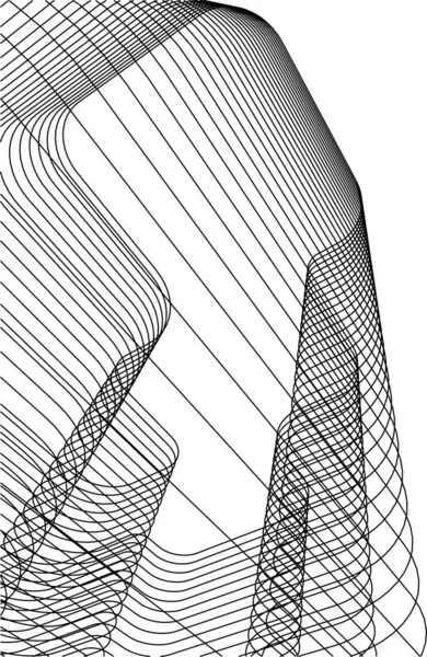 Linhas Abstratas Desenho Conceito Arte Arquitetônica Formas Geométricas Mínimas — Vetor de Stock