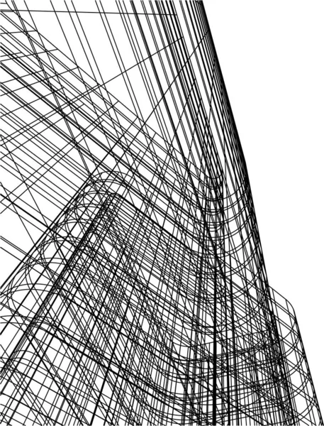 Abstrakcyjne Linie Rysunku Koncepcji Sztuki Architektonicznej Minimalne Kształty Geometryczne — Wektor stockowy