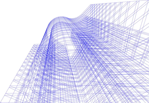 Linhas Abstratas Desenho Conceito Arte Arquitetônica Formas Geométricas Mínimas — Vetor de Stock