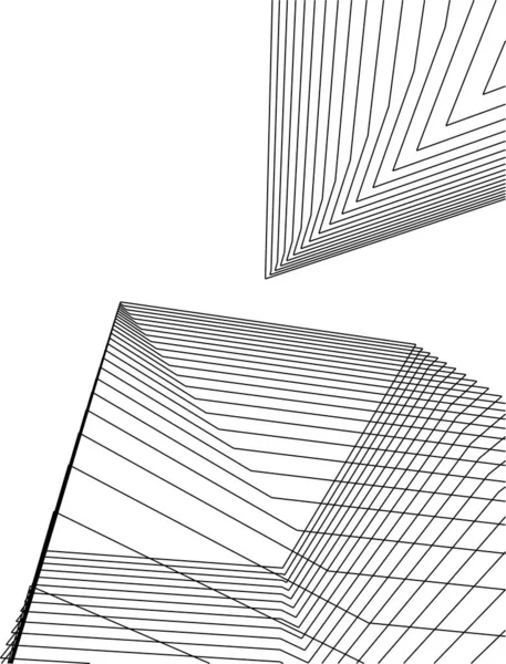 Minimale Geometrische Formen Architektonische Linien — Stockvektor