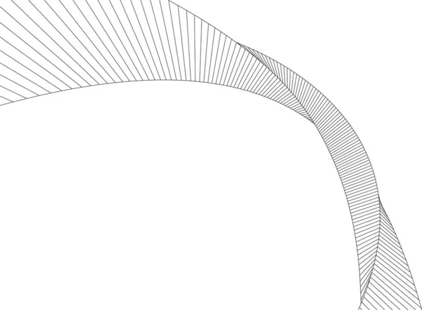 Abstrakcyjne Linie Rysunku Koncepcji Sztuki Architektonicznej Minimalne Kształty Geometryczne — Wektor stockowy