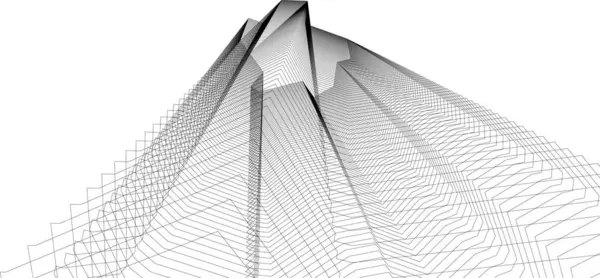 Abstracte Tekenlijnen Architectonisch Kunstconcept Minimale Geometrische Vormen — Stockvector