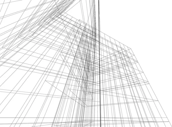 Abstrakcyjne Linie Rysunku Koncepcji Sztuki Architektonicznej Minimalne Kształty Geometryczne — Wektor stockowy