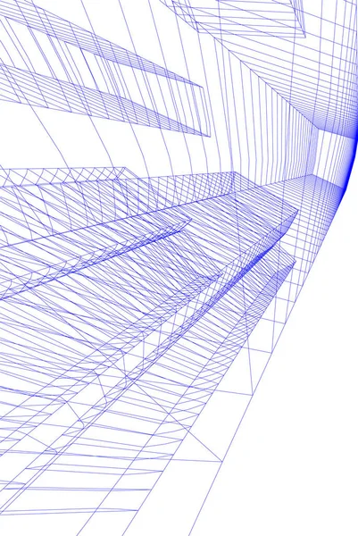 Líneas Abstractas Dibujo Concepto Arte Arquitectónico Formas Geométricas Mínimas — Vector de stock