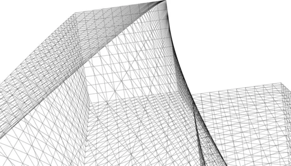 Abstrakte Zeichnungslinien Architektonischen Kunstkonzept Minimale Geometrische Formen — Stockvektor