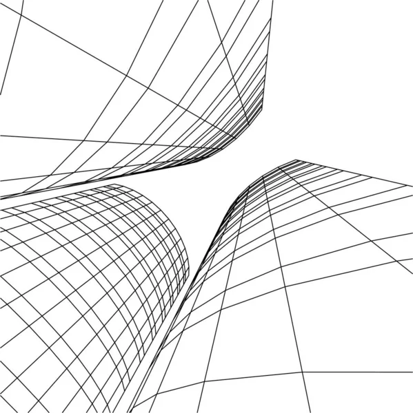 Abstrakte Zeichnungslinien Architektonischen Kunstkonzept Minimale Geometrische Formen — Stockvektor