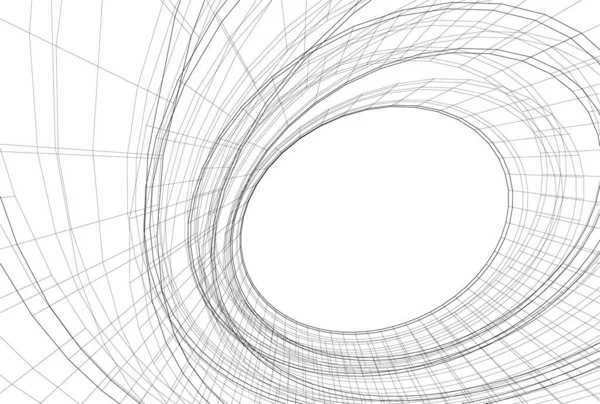 Abstracte Tekenlijnen Architectonisch Kunstconcept Minimale Geometrische Vormen — Stockvector