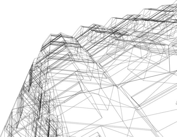 Abstracte Tekenlijnen Architectonisch Kunstconcept Minimale Geometrische Vormen — Stockvector