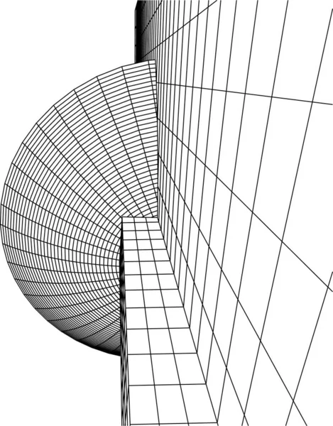 Abstrakte Zeichnungslinien Architektonischen Kunstkonzept Minimale Geometrische Formen — Stockvektor