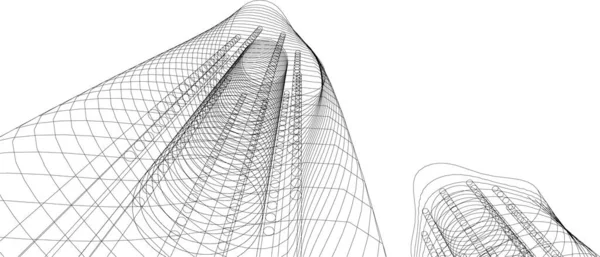 Abstraktní Kreslicí Čáry Architektonickém Pojetí Minimální Geometrické Tvary — Stockový vektor