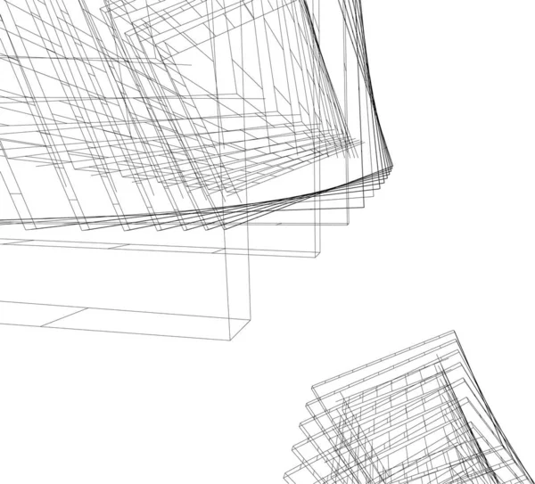 Abstrakcyjne Linie Rysunku Koncepcji Sztuki Architektonicznej Minimalne Kształty Geometryczne — Wektor stockowy