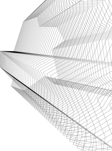 Abstracte Tekenlijnen Architectonisch Kunstconcept Minimale Geometrische Vormen — Stockvector