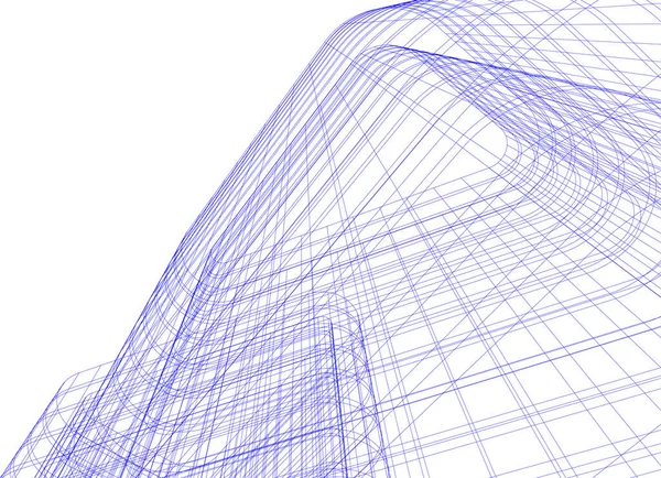 Líneas Abstractas Dibujo Concepto Arte Arquitectónico Formas Geométricas Mínimas — Vector de stock