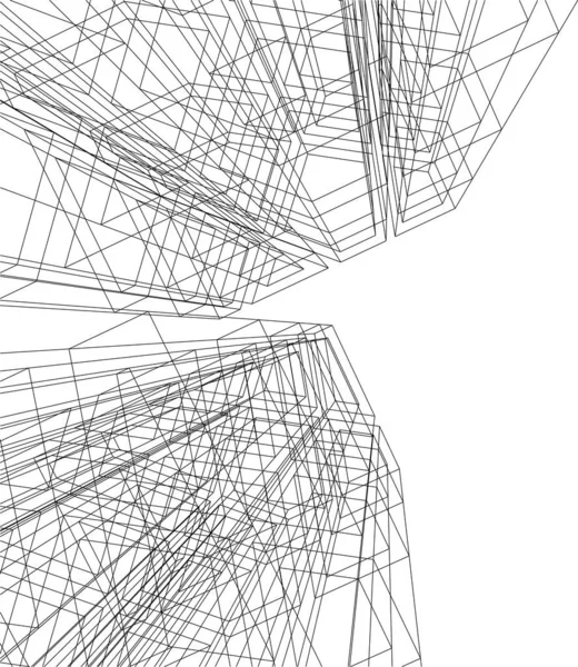 Abstrakcyjne Linie Rysunku Koncepcji Sztuki Architektonicznej Minimalne Kształty Geometryczne — Wektor stockowy