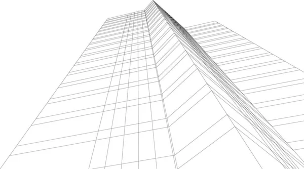 Lignes Dessin Abstraites Dans Concept Art Architectural Formes Géométriques Minimales — Image vectorielle