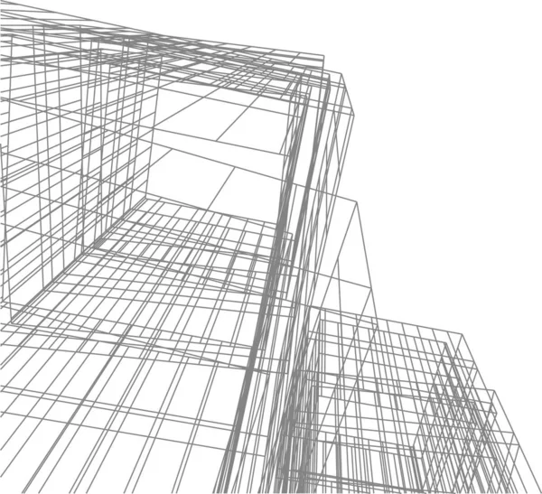 Abstrakcyjne Linie Rysunku Koncepcji Sztuki Architektonicznej Minimalne Kształty Geometryczne — Wektor stockowy