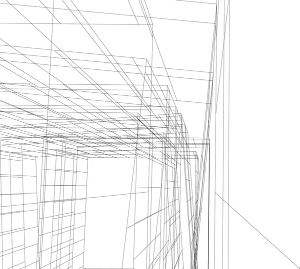 Abstrakte Zeichnungslinien Architektonischen Kunstkonzept Minimale Geometrische Formen — Stockvektor