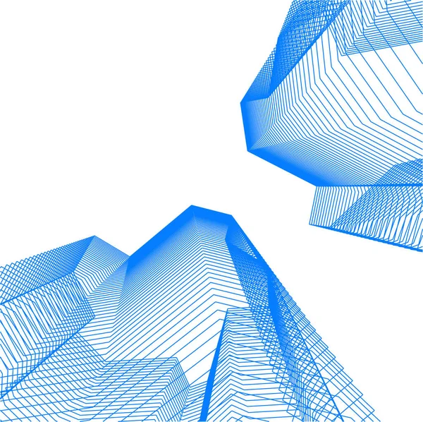 Linhas Abstratas Desenho Conceito Arte Arquitetônica Formas Geométricas Mínimas — Vetor de Stock