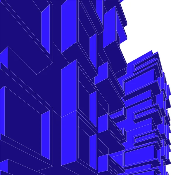 建築芸術の概念における抽象的な線や最小限の幾何学的形状 — ストックベクタ