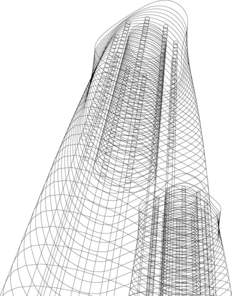 Linee Disegno Astratte Nel Concetto Arte Architettonica Forme Geometriche Minime — Vettoriale Stock