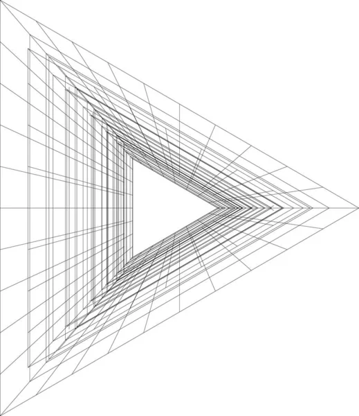 Linhas Abstratas Desenho Conceito Arte Arquitetônica Formas Geométricas Mínimas — Vetor de Stock