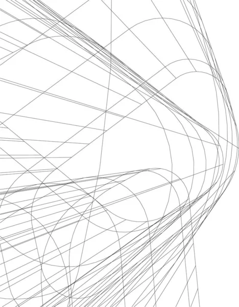 Linhas Abstratas Desenho Conceito Arte Arquitetônica Formas Geométricas Mínimas —  Vetores de Stock