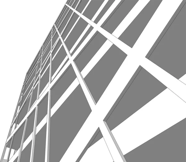 Lignes Dessin Abstraites Dans Concept Art Architectural Formes Géométriques Minimales — Image vectorielle