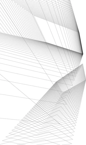 Abstracte Tekenlijnen Architectonisch Kunstconcept Minimale Geometrische Vormen — Stockvector