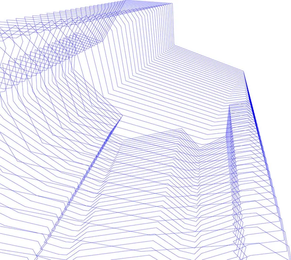 Abstraktní Kreslicí Čáry Architektonickém Pojetí Minimální Geometrické Tvary — Stockový vektor
