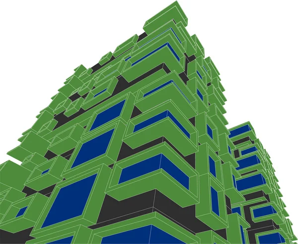 Líneas Abstractas Dibujo Concepto Arte Arquitectónico Formas Geométricas Mínimas — Archivo Imágenes Vectoriales