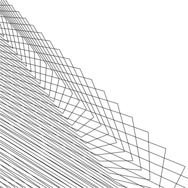 Lignes Dessin Abstraites Dans Concept Art Architectural Formes Géométriques Minimales — Image vectorielle