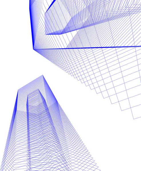 Lignes Dessin Abstraites Dans Concept Art Architectural Formes Géométriques Minimales — Image vectorielle