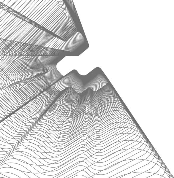 Abstrakta Teckningslinjer Arkitektonisk Konst Koncept Minimala Geometriska Former — Stock vektor