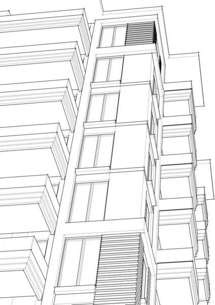 Architettura Edificio Illustrazione Sfondo — Vettoriale Stock